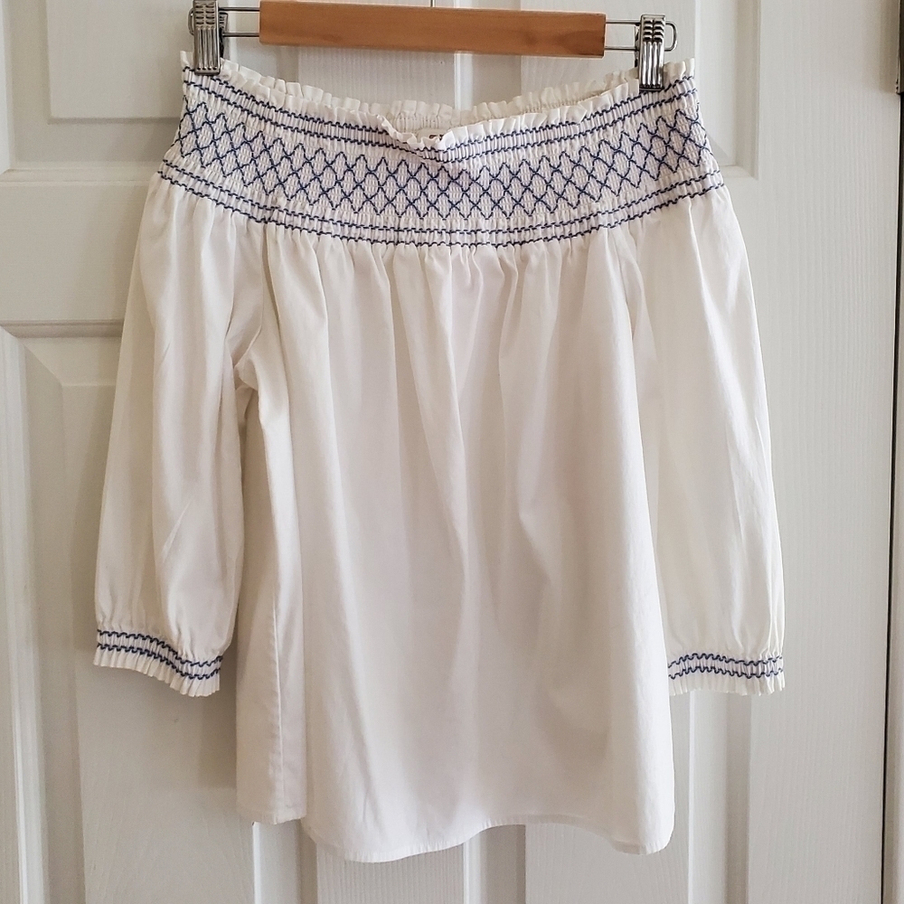 Vineyard Vines | Smocked Off Shoulder Top White M